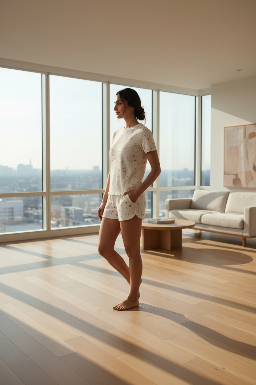 SoftNest Cotton Sleepwear Co-Ord Set